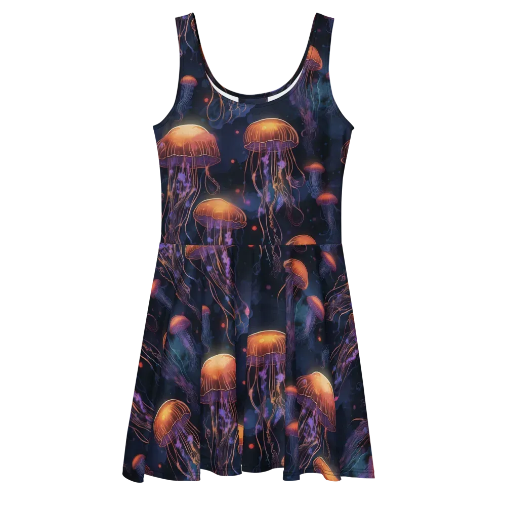 Luminous Undertow on Skater Dress — Front