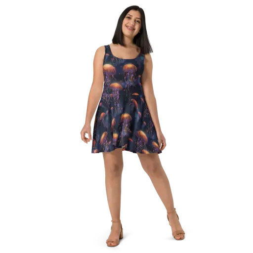 Luminous Undertow on a Skater Dress