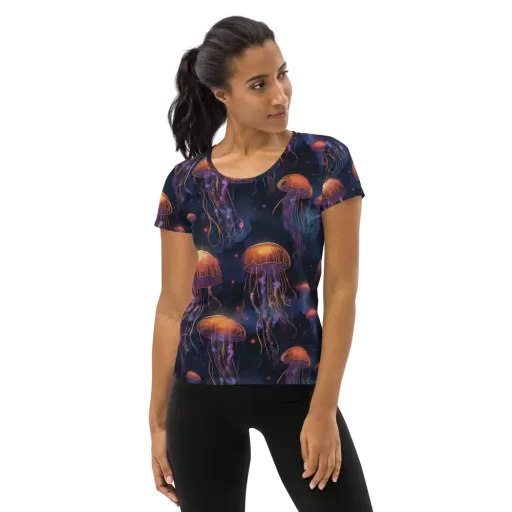 Luminous Undertow on a Women's Athletic T-Shirt