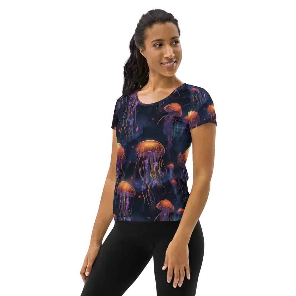 Luminous Undertow on Women's Athletic T-Shirt — Left
