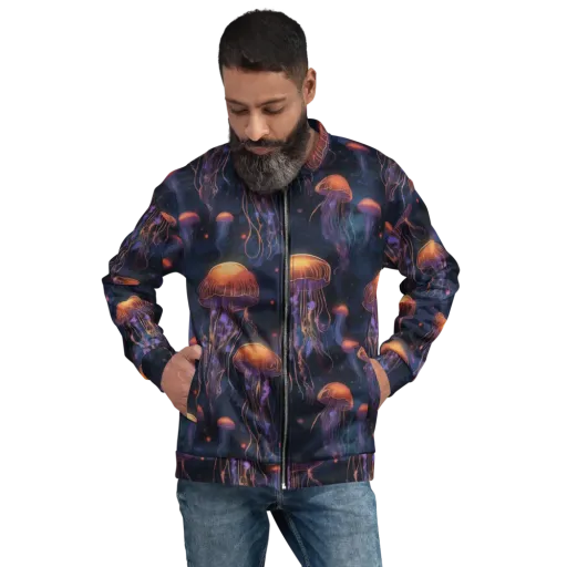Luminous Undertow on a Bomber Jacket