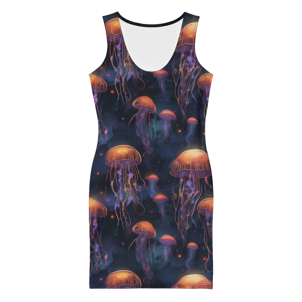 Luminous Undertow on Bodycon Dress — Front