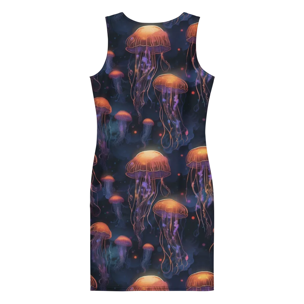 Luminous Undertow on Bodycon Dress — Back