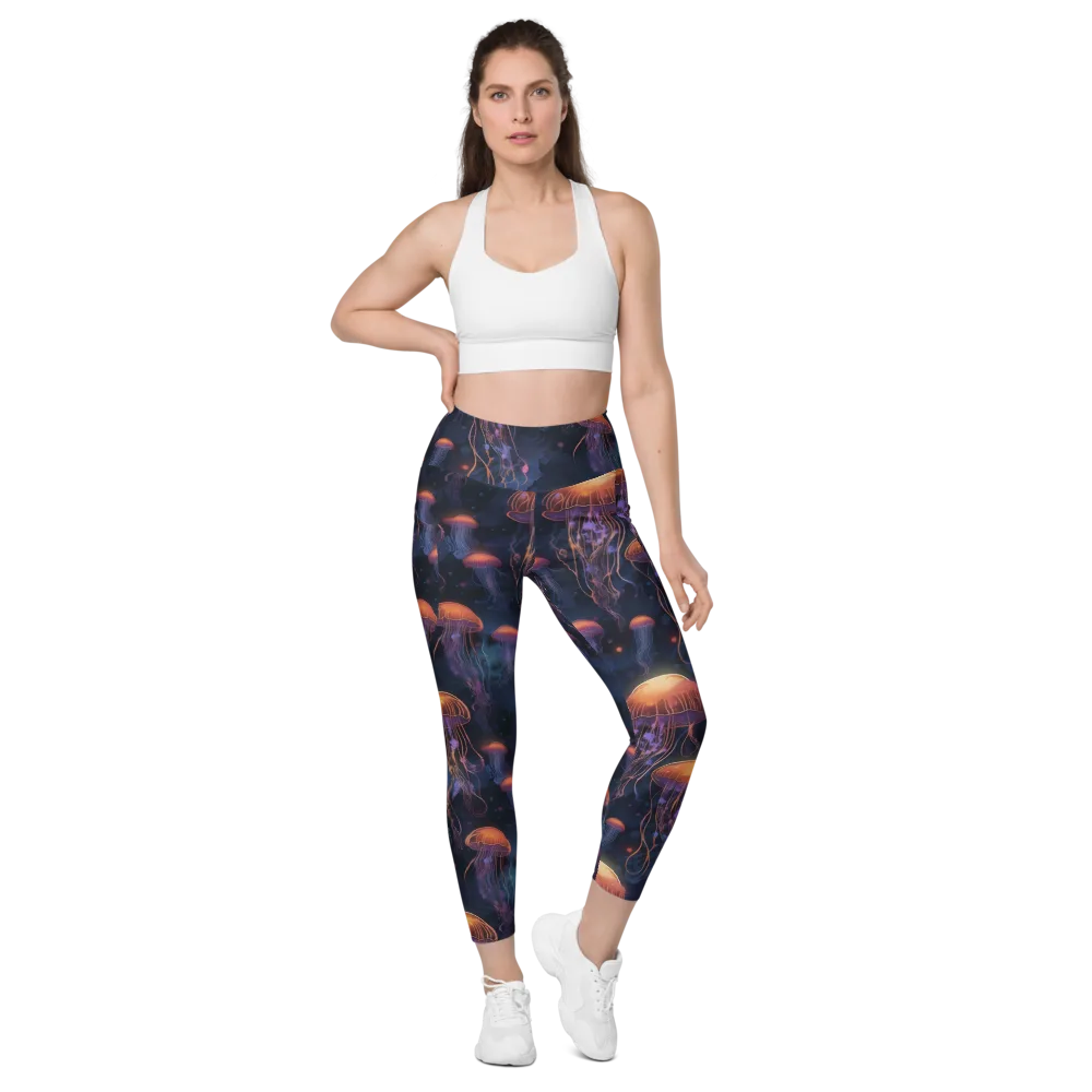 Luminous Undertow on Leggings with Pockets — Front