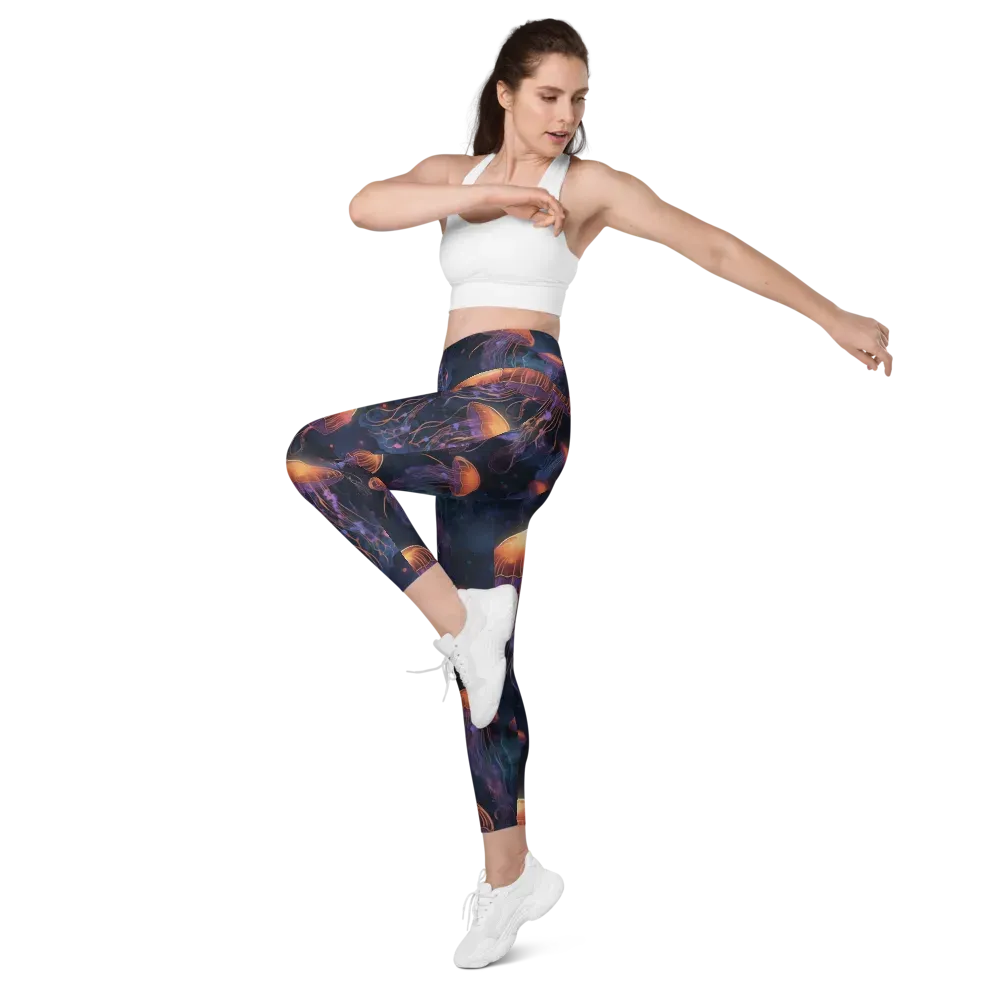 Luminous Undertow on Leggings with Pockets — Left Front