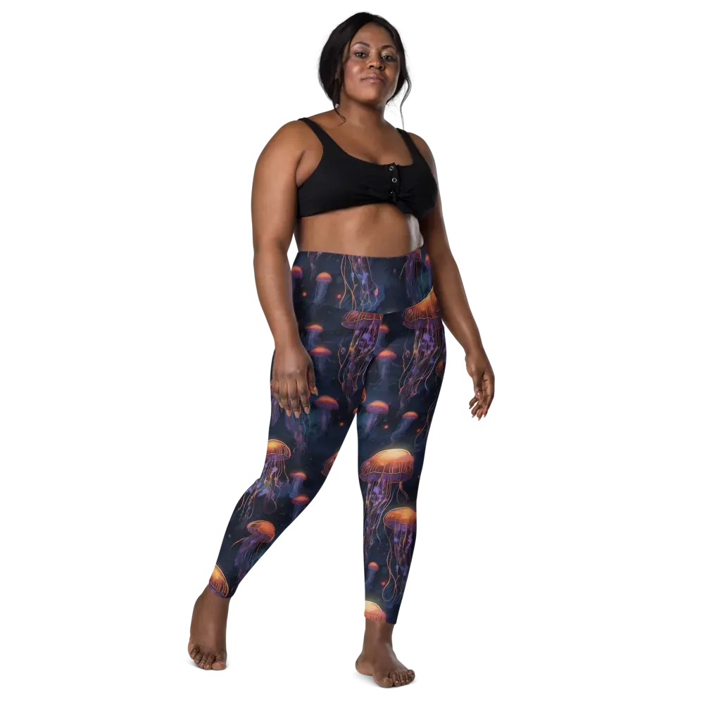 Luminous Undertow on Leggings with Pockets — Front