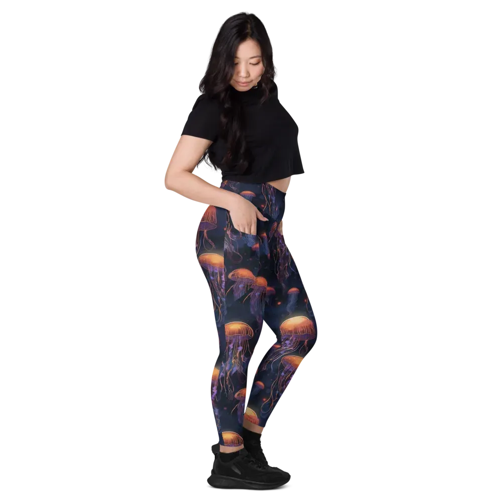 Luminous Undertow on Leggings with Pockets — Right
