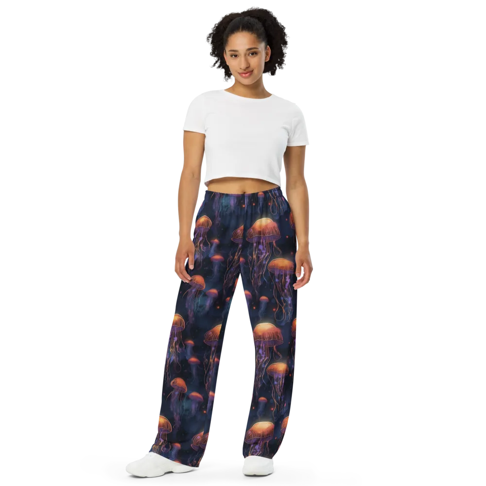 Luminous Undertow on Wide-Leg Pants — Front