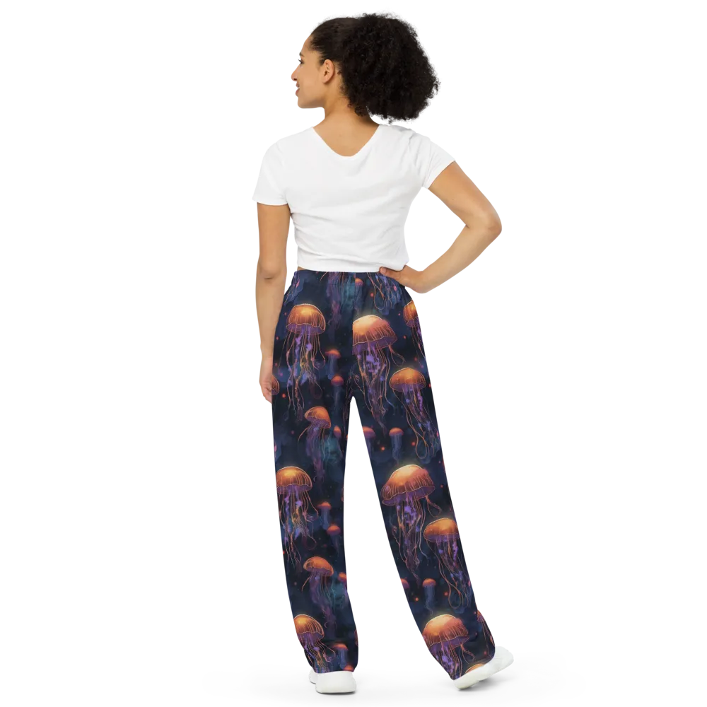 Luminous Undertow on Wide-Leg Pants — Back