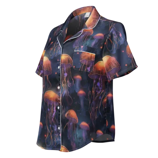Luminous Undertow on a Women's Short Sleeve Pajama Top