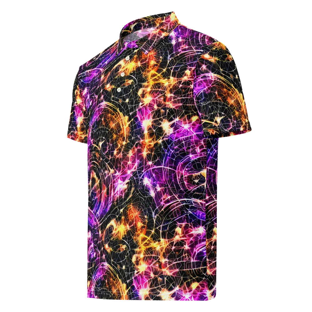 Ember Network on Men's Slim Fit Polo Shirt — Left Front