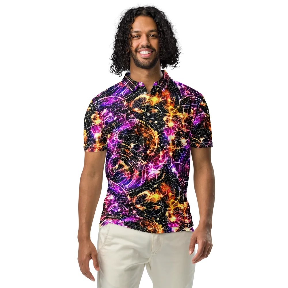 Ember Network on Men's Slim Fit Polo Shirt — Front