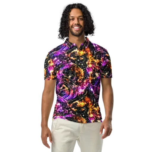 Ember Network on a Men's Slim Fit Polo Shirt