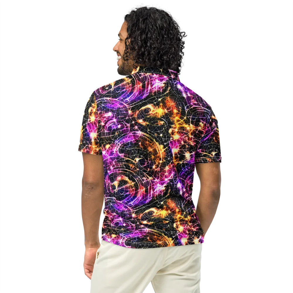 Ember Network on Men's Slim Fit Polo Shirt — Back