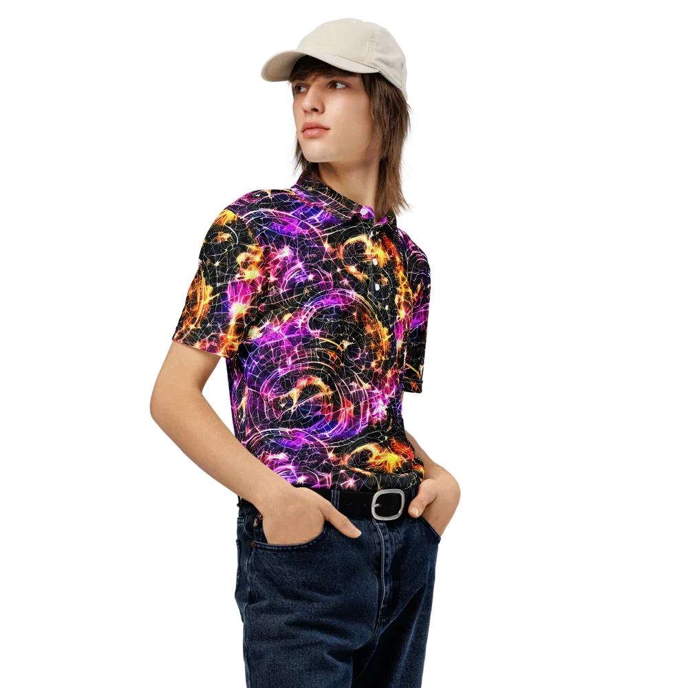 Ember Network on Men's Slim Fit Polo Shirt — Right Front