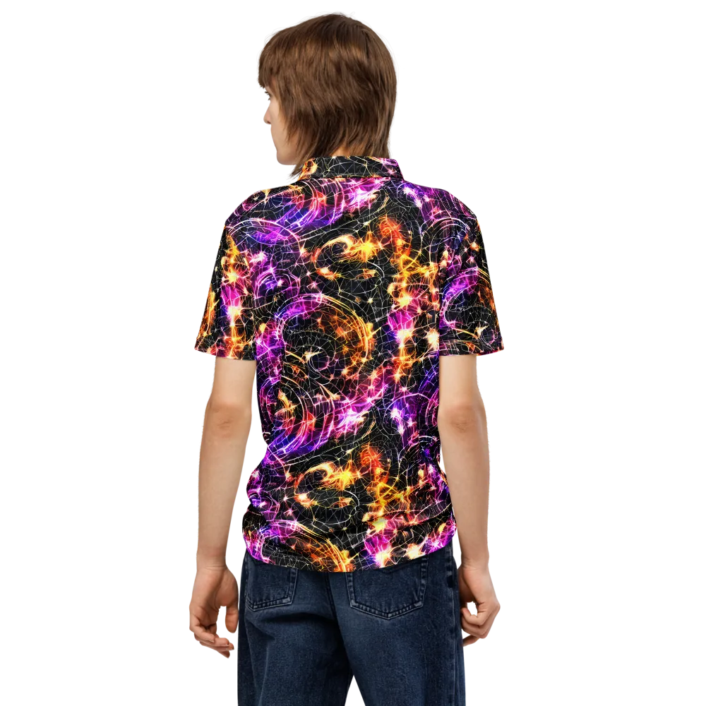 Ember Network on Men's Slim Fit Polo Shirt — Back