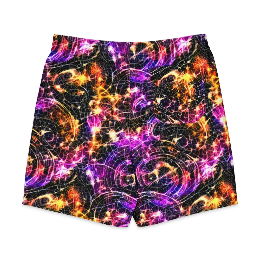Ember Network on Men's Board Shorts — Back