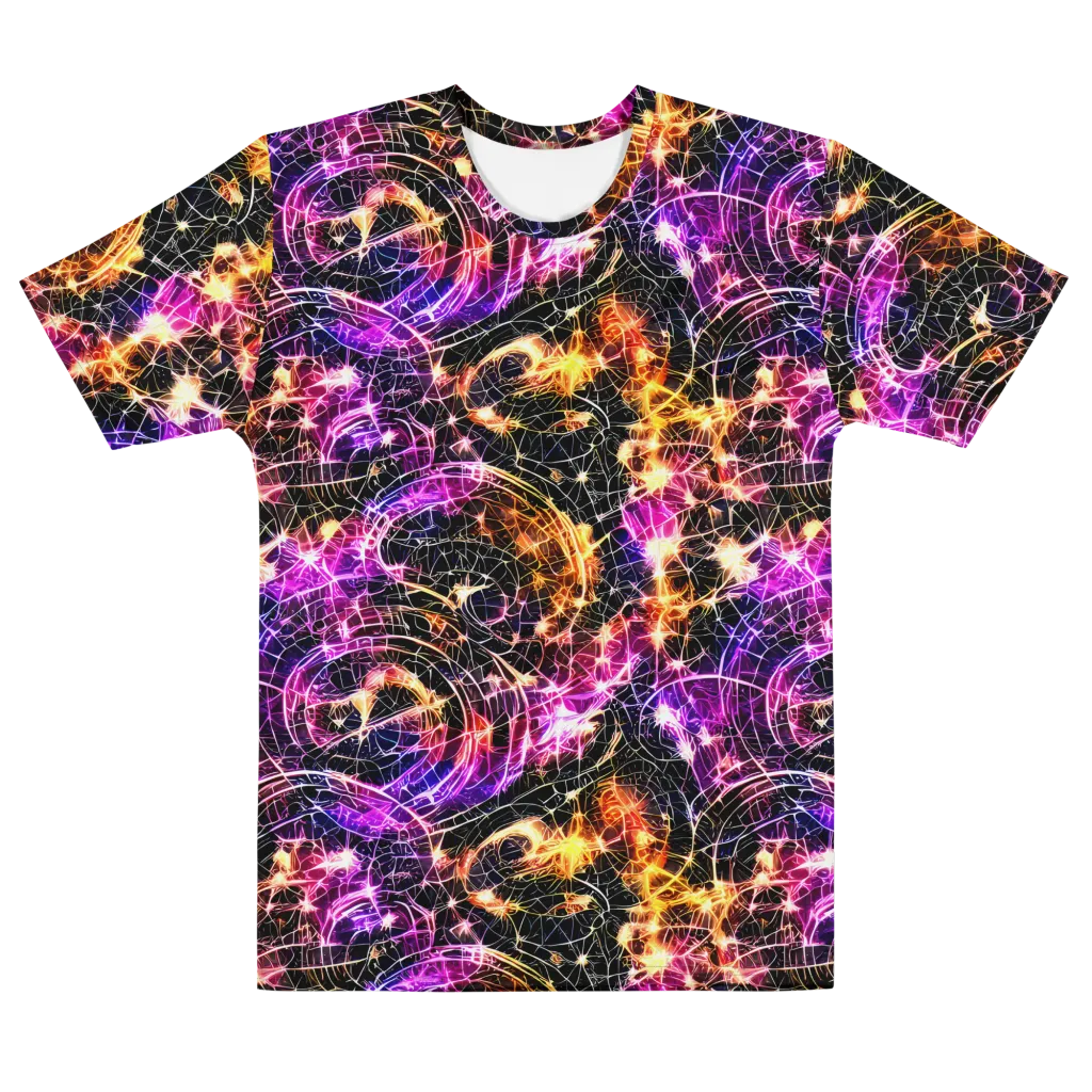Ember Network on Men's Cotton Crew Neck T-Shirt — Front