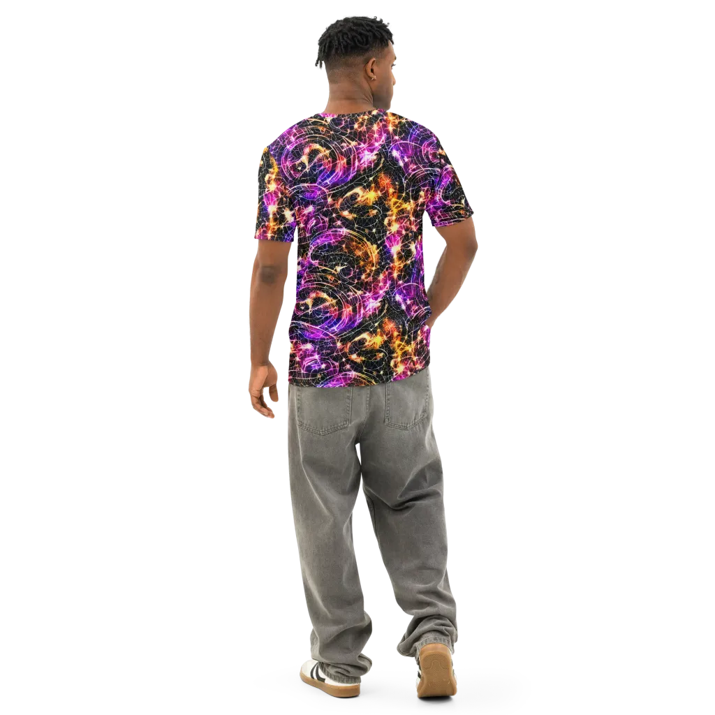 Ember Network on Men's Cotton Crew Neck T-Shirt — Back