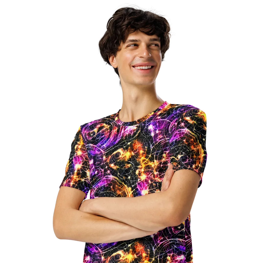 Ember Network on Men's Crew Neck T-Shirt — Left Front