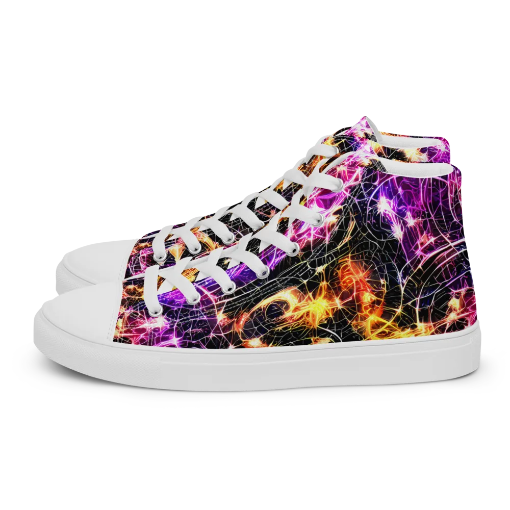 Ember Network on Men's High Top Canvas Shoes — Left