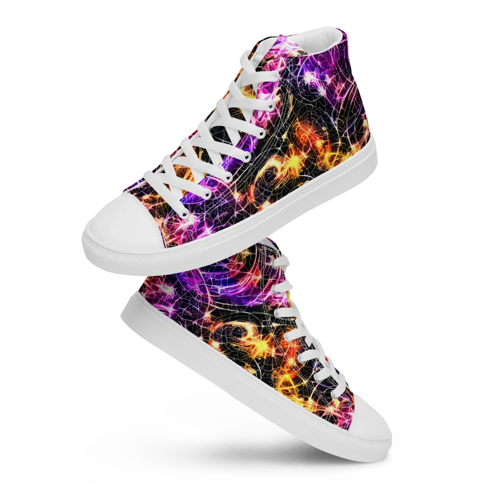 Ember Network on Men's High Top Canvas Shoes — Front