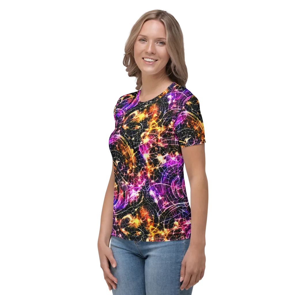 Ember Network on Women's Crew Neck T-Shirt — Left
