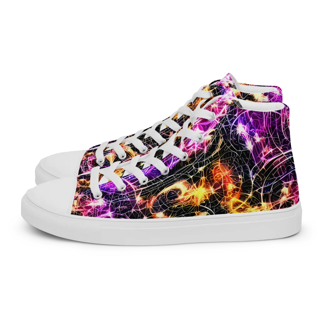 Ember Network on Women's High Top Canvas Shoes — Left