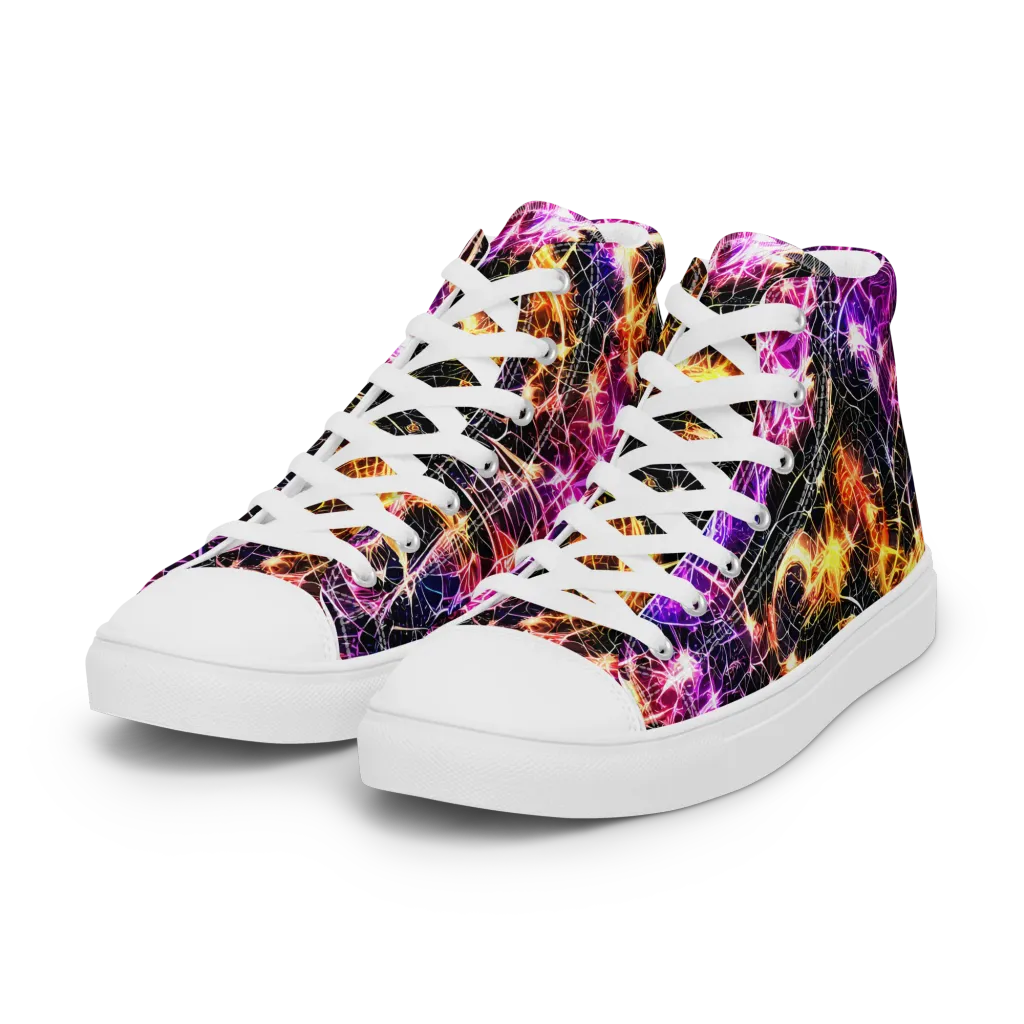 Ember Network on Women's High Top Canvas Shoes — Left Front