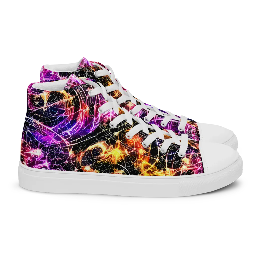 Ember Network on Women's High Top Canvas Shoes — Right