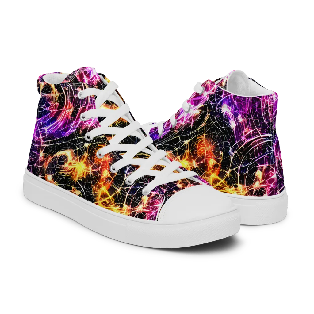 Ember Network on Women's High Top Canvas Shoes — Right