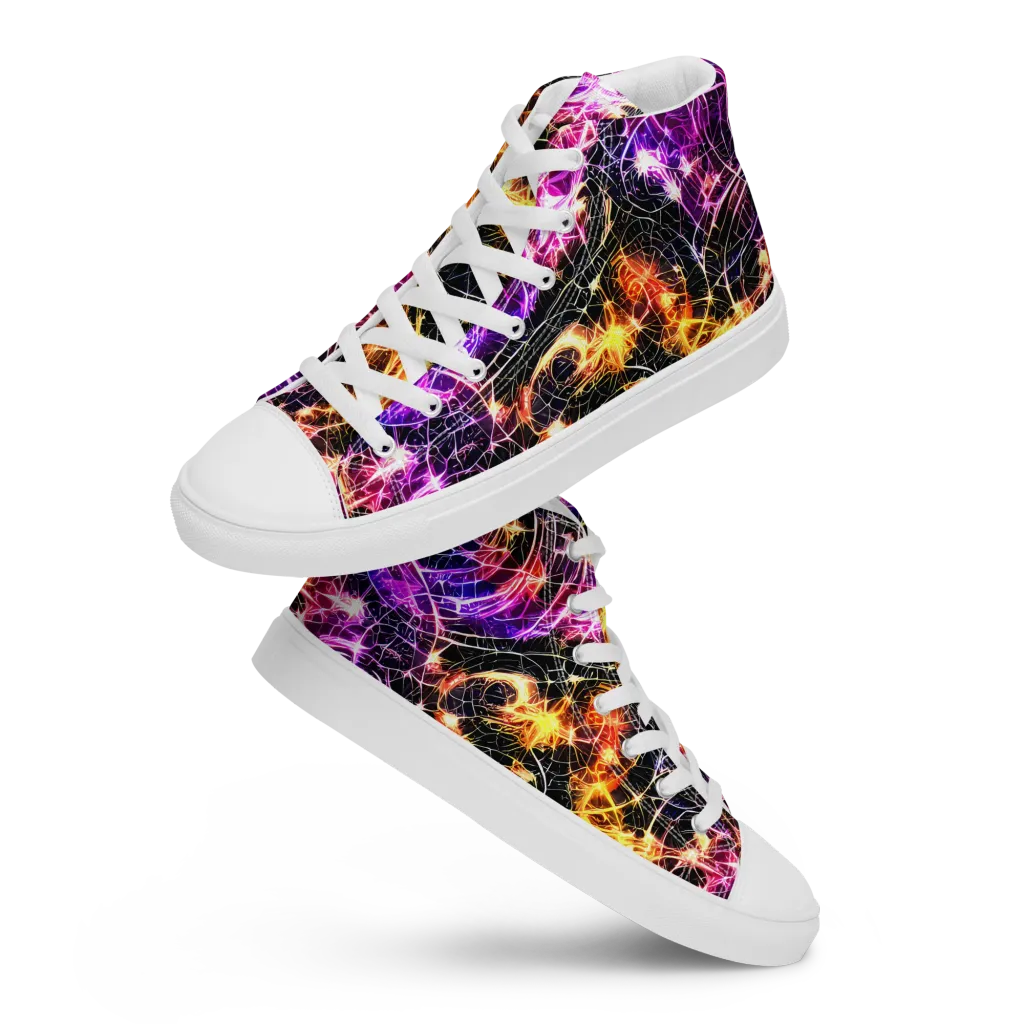 Ember Network on Women's High Top Canvas Shoes — Front