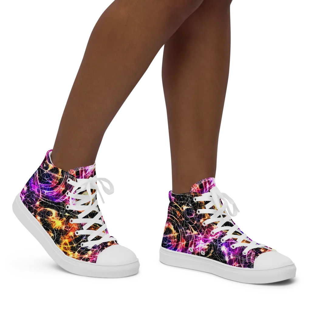 Ember Network on Women's High Top Canvas Shoes — Right