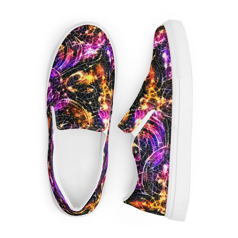 Ember Network on Men's Slip-On Canvas Shoes — Front