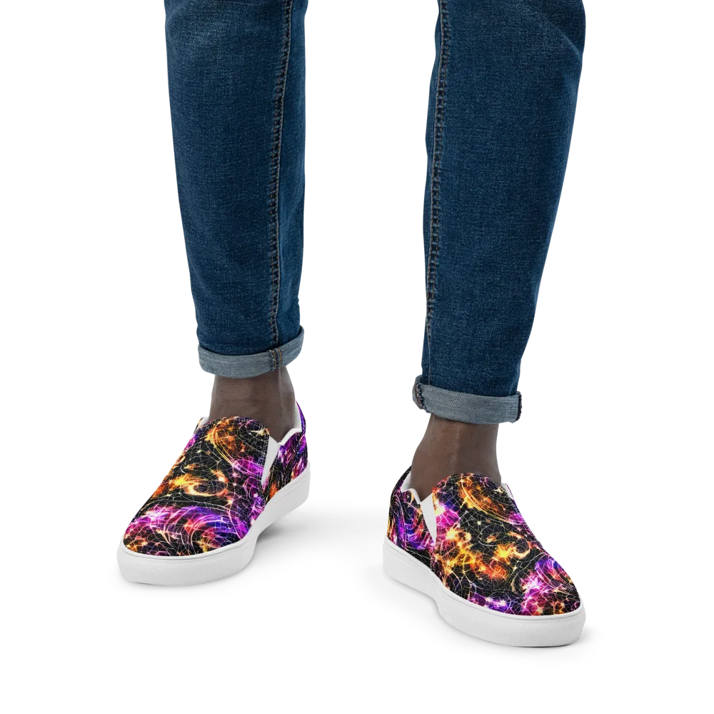 Ember Network on Men's Slip-On Canvas Shoes — Front