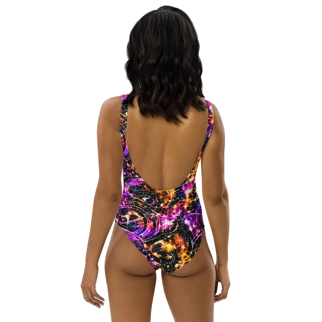Ember Network on One-Piece Swimsuit — Back