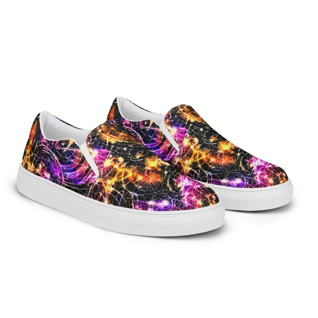 Ember Network on Women's Slip-On Canvas Shoes — Right Front