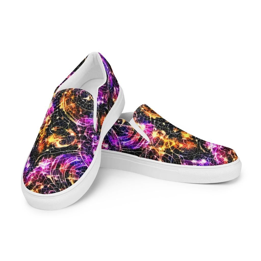 Ember Network on Women's Slip-On Canvas Shoes — Left Front
