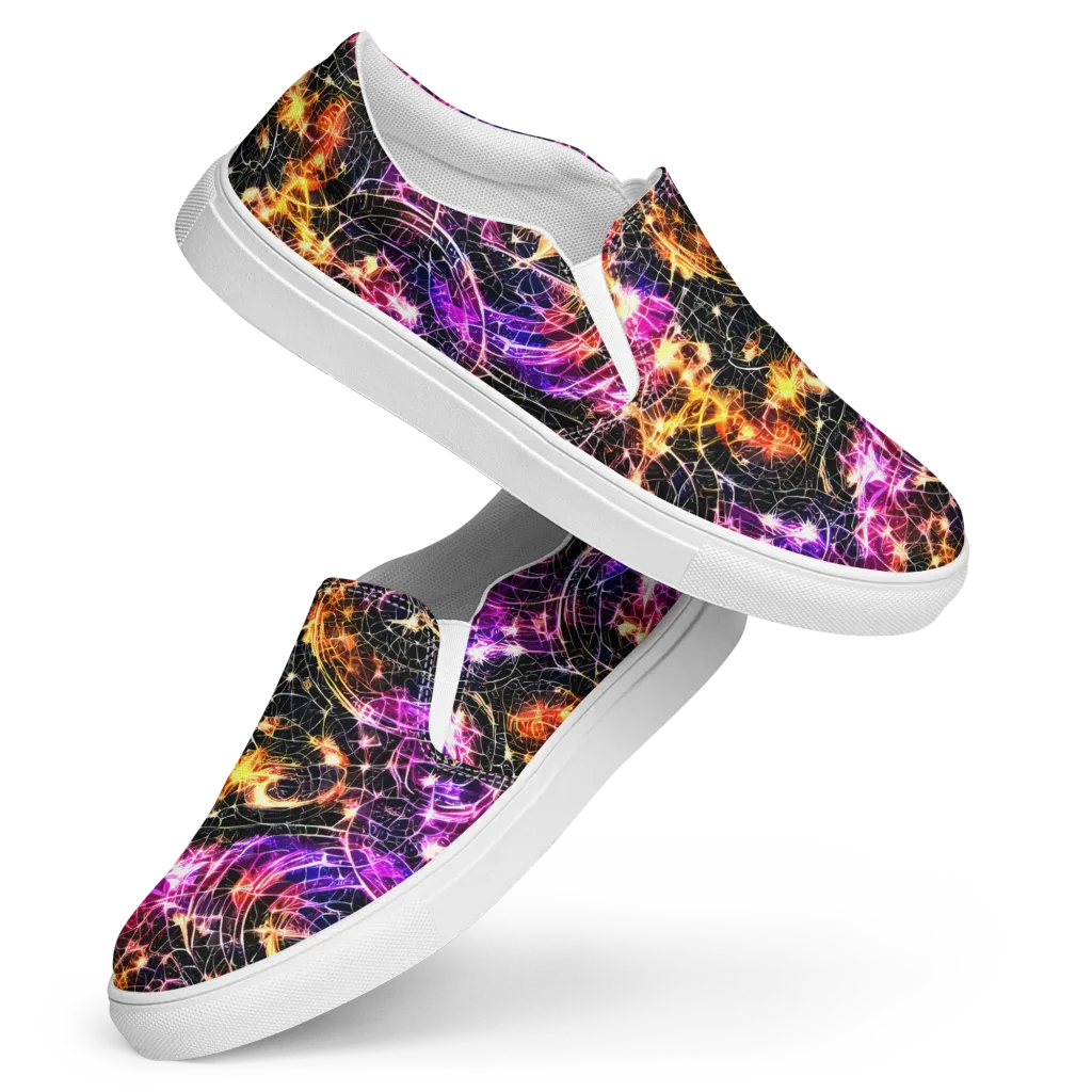 Ember Network on Women's Slip-On Canvas Shoes — Front