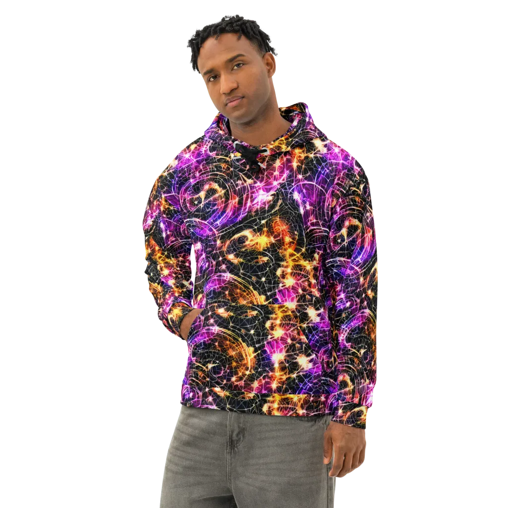 Ember Network on Cotton Hoodie — Left Front
