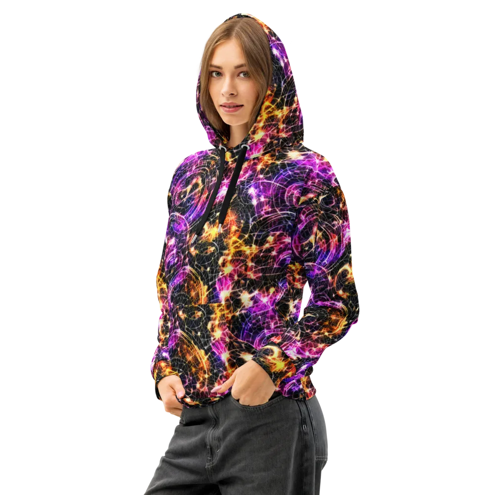 Ember Network on Cotton Hoodie — Left Front