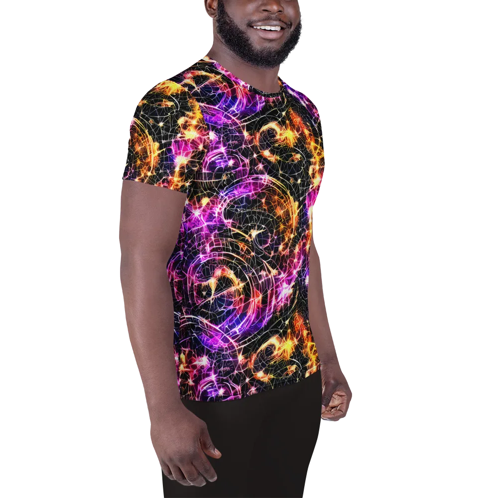 Ember Network on Men's Athletic T-Shirt — Right