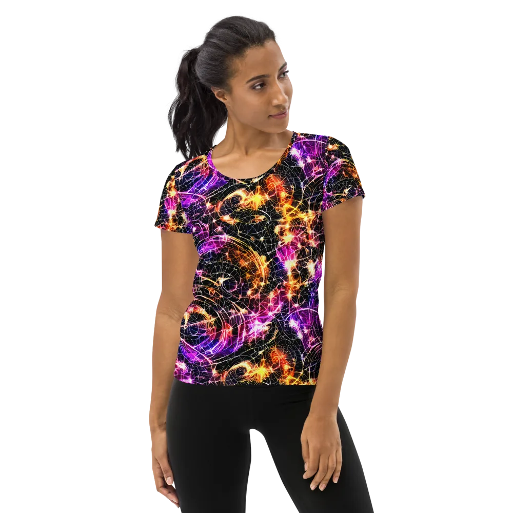 Ember Network on Women's Athletic T-Shirt — Front
