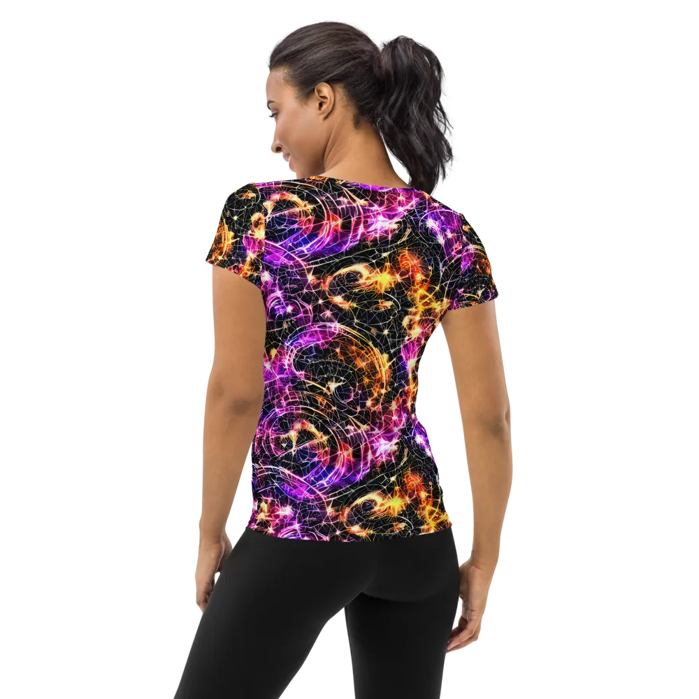 Ember Network on Women's Athletic T-Shirt — Back