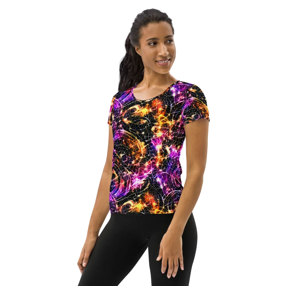 Ember Network on Women's Athletic T-Shirt — Left