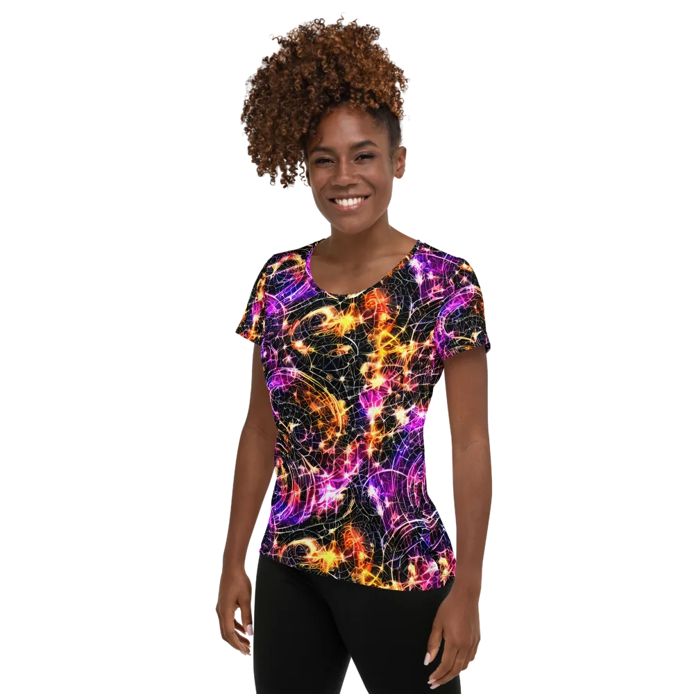 Ember Network on Women's Athletic T-Shirt — Left
