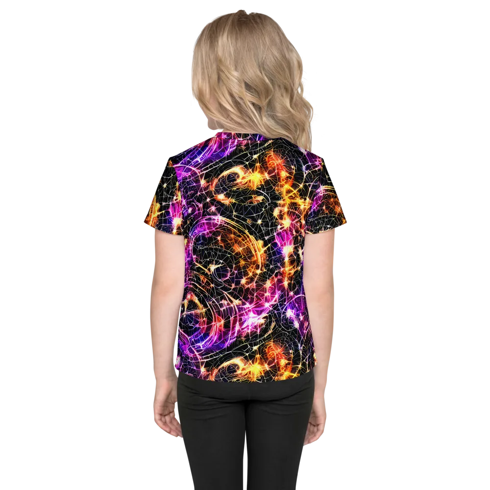 Ember Network on Kids Crew Neck T-Shirt — Back