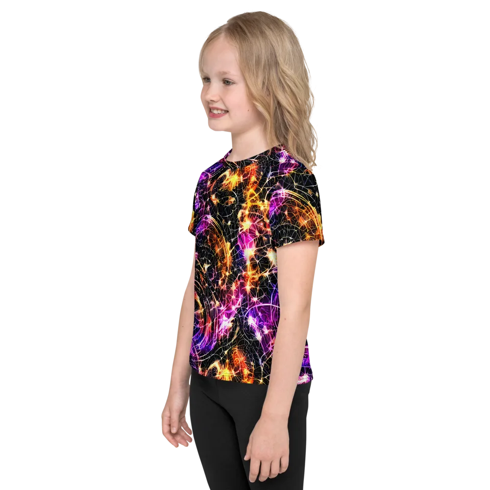 Ember Network on Kids Crew Neck T-Shirt — Left