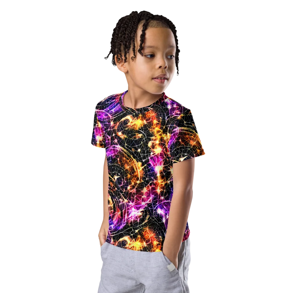 Ember Network on Kids Crew Neck T-Shirt — Left Front