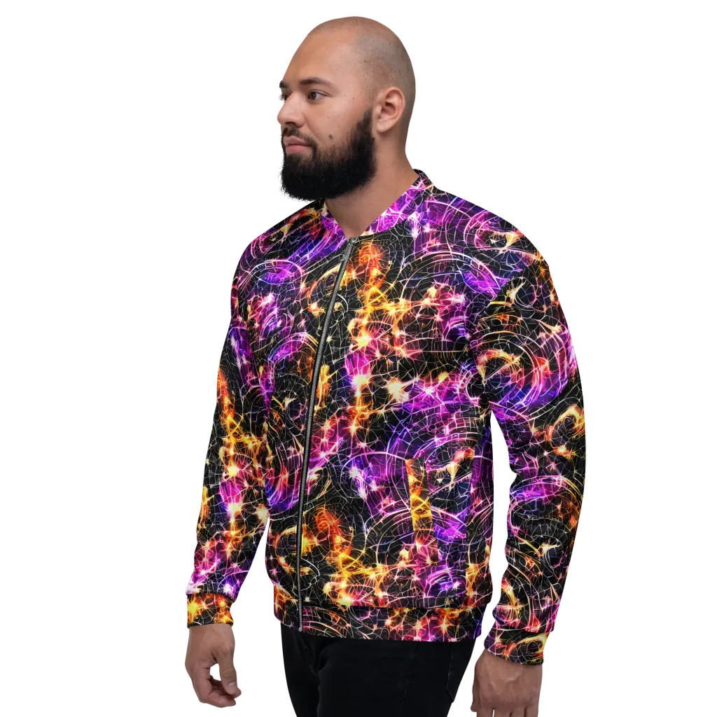 Ember Network on Bomber Jacket — Left